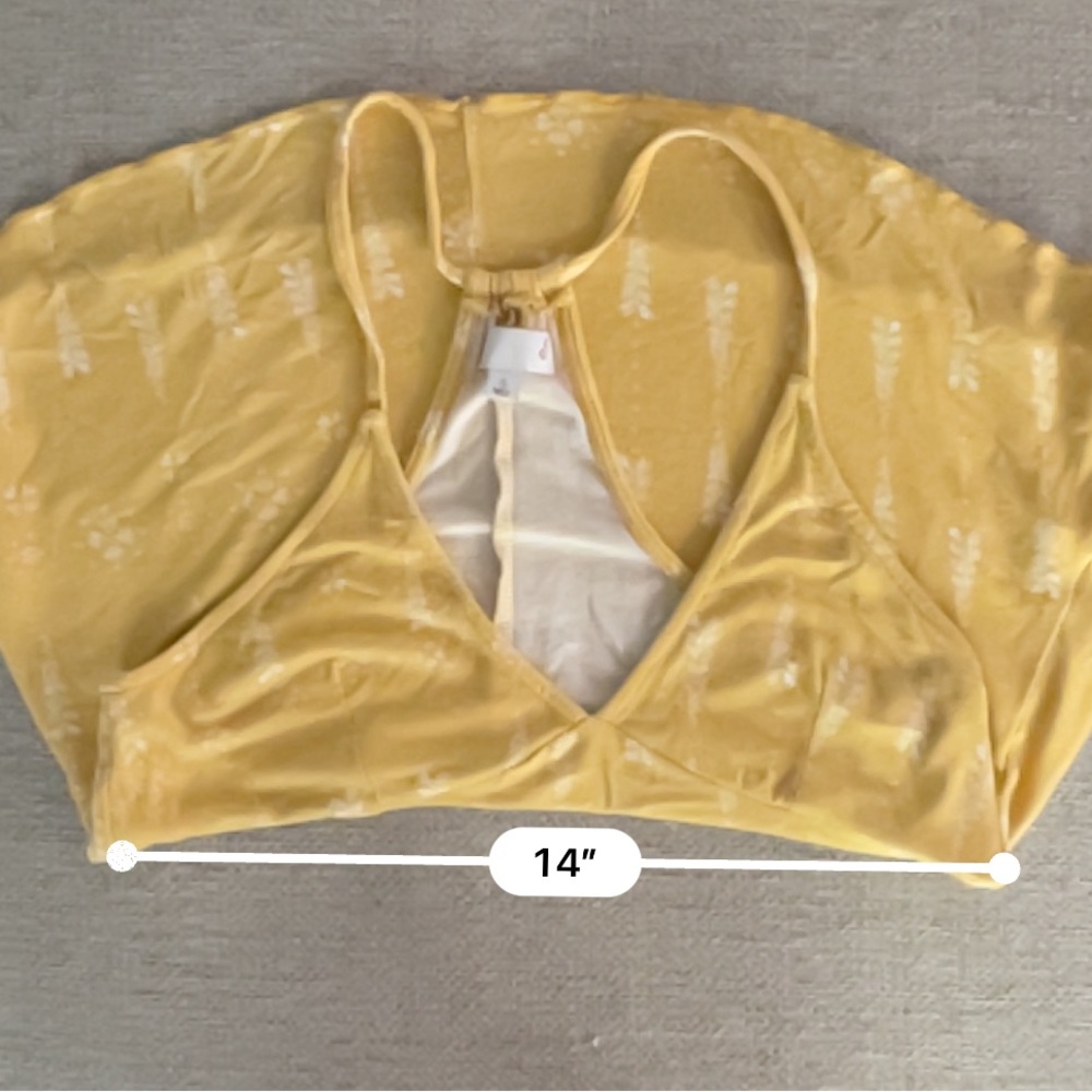 SO Floral Racerback Babydoll Tank High Low Hem Y2K Womens Small Yellow - Picture 5 of 10